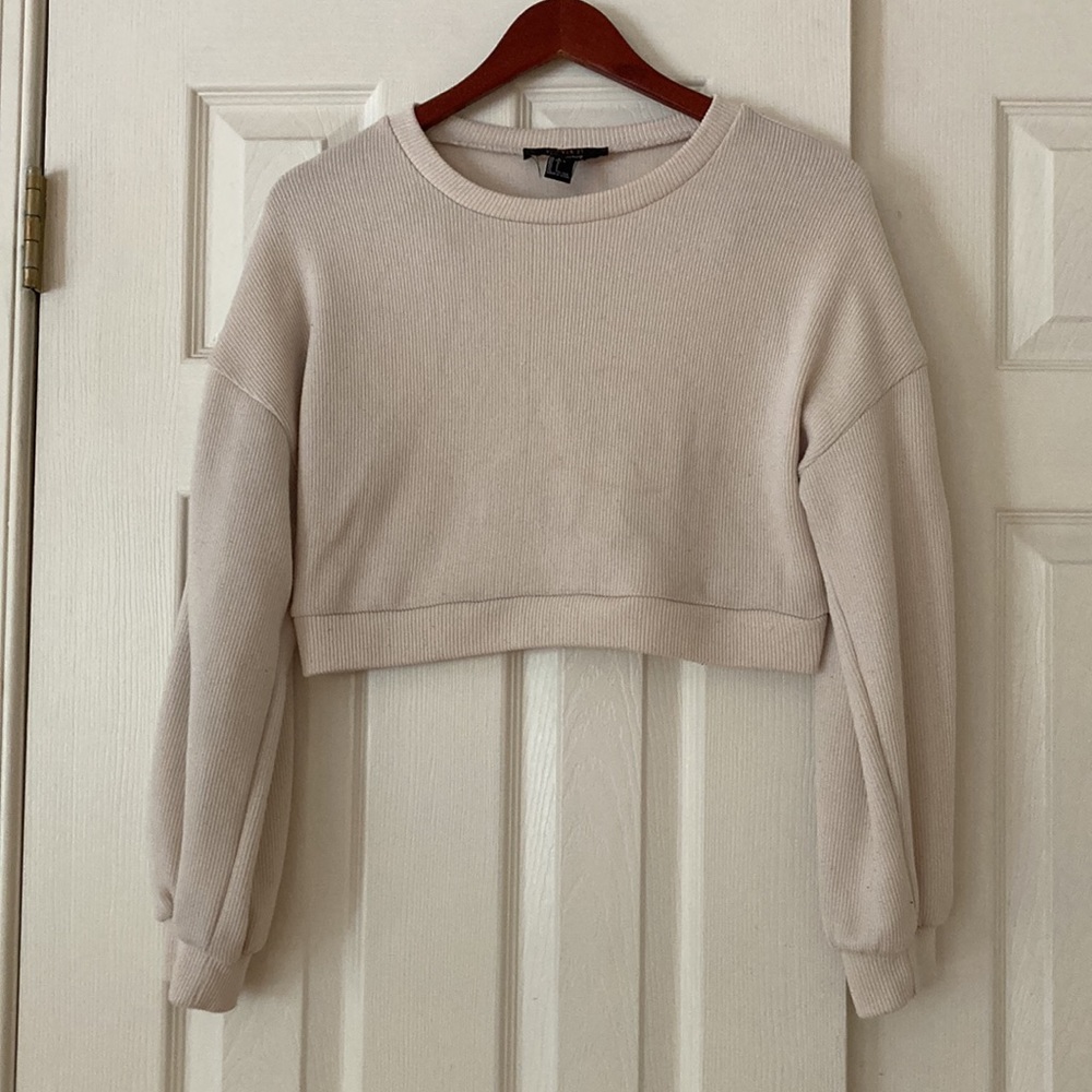 Forever 21 Cropped Cream Sweater
